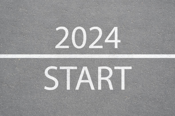 istock Text on the asphalt Start 2024 top view. New Year, beginning concept 1848709101