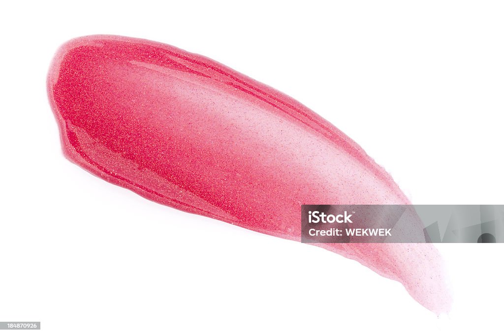 번짐 of lip gloss - 로열티 프리 립밤 스톡 사진