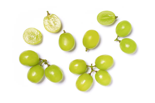 istock Green grapes isolated on white 1848711781