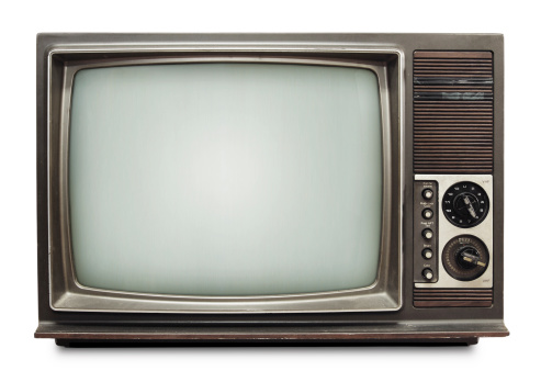 Vintage TV sobre fondo blanco con trazado de recorte photo