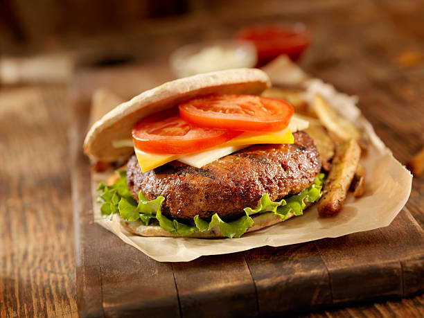 istock BBQ CheeseBurger with Lettuce and Tomato 184872733
