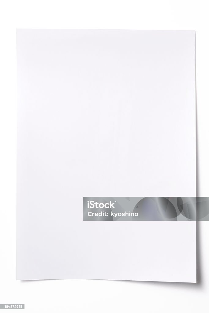 絶縁ショットの空のホワイトペーパーシートを白背景 - 紙のロイヤリティフリーストックフォト