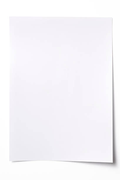 isolated shot of blank white paper sheet на белом фоне - index card фотографии стоковые фото и изображения