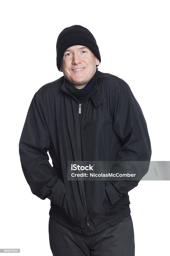 Mann im Herbst Kleidung Achselzucken - Lizenzfrei Schwarz - Farbe Stock-Foto