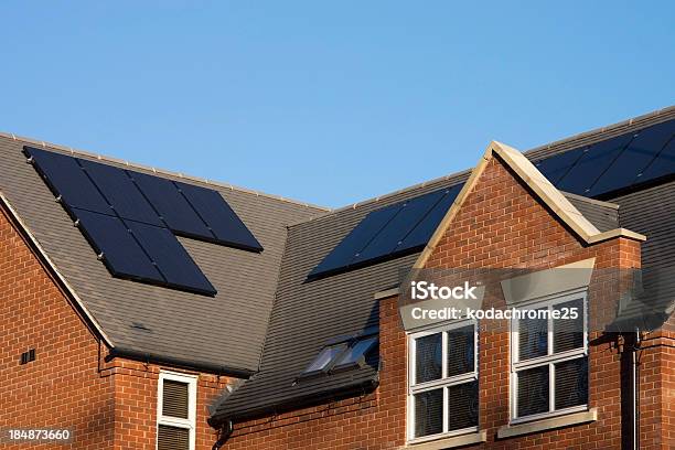 Solar Panels Stock Photo - Download Image Now - Solar Panel, Black Color, Rooftop
