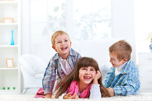 istock Group of children playing indoors 184874006