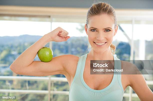 Healthy Lifestyle Stock Photo - Download Image Now - Apple - Fruit, Bicep, Women