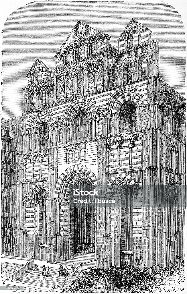 Puy Catedral - Ilustração de Antigo royalty-free