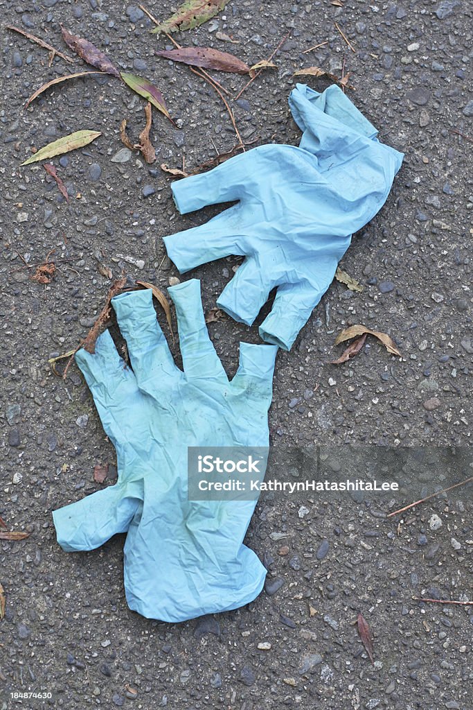 Г�олубой одноразовые перчатки - Стоковые фото Без людей роялти-фри