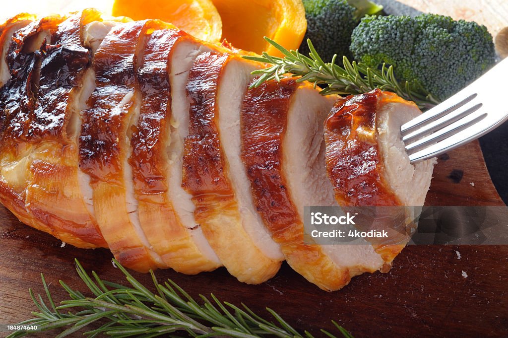 Жареный Турции - Стоковые фото Мясо индейки роялти-фри