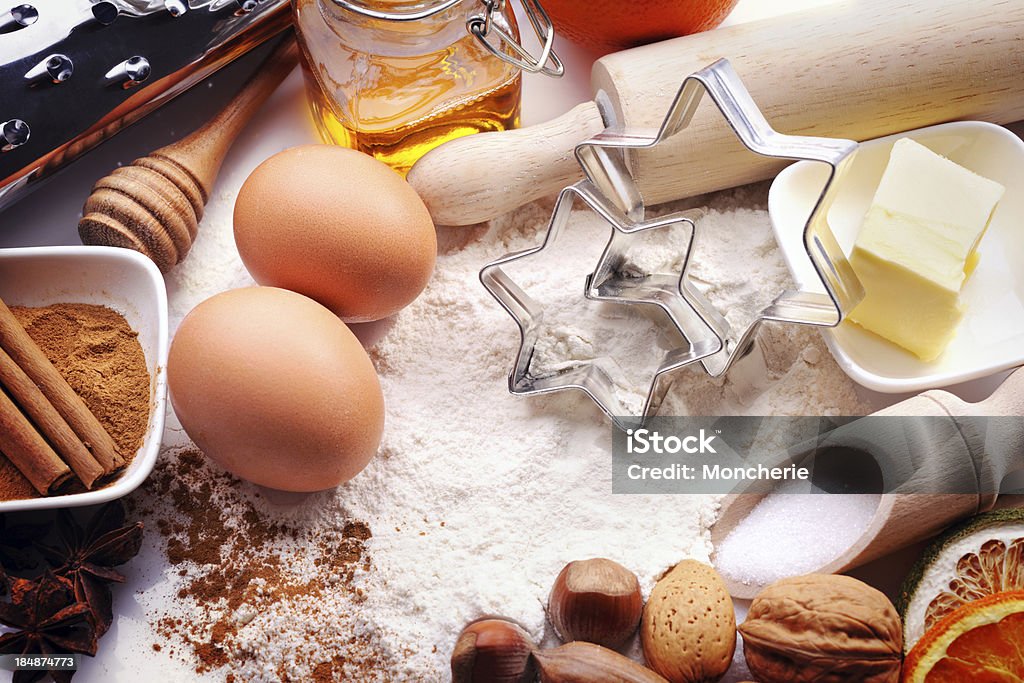 Baking ingredients Christmas baking ingredients Christmas Stock Photo