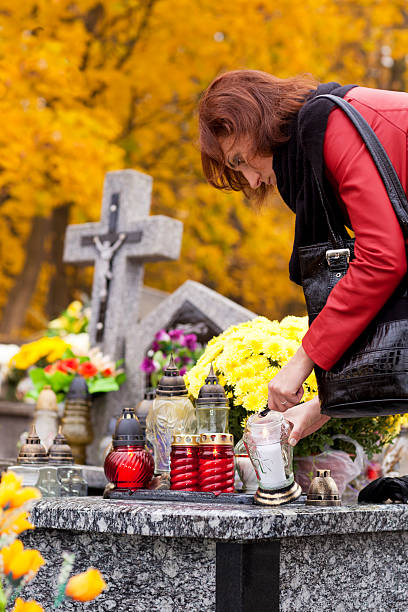 istock Woman in a cemetery 184874907