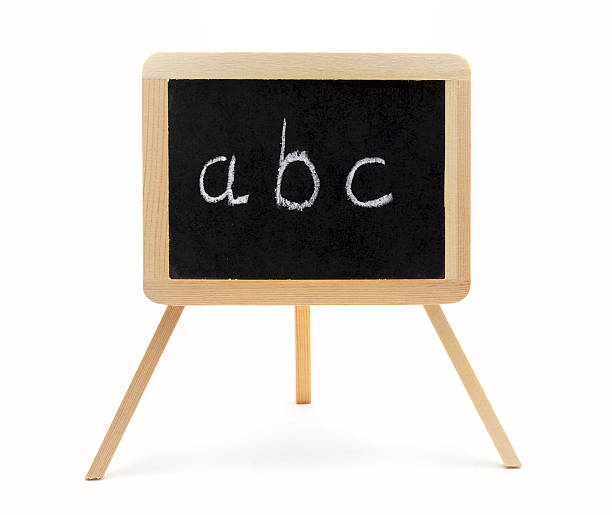 chalkboard con soporte de madera - alphabetical order elementary school building letter b education fotografías e imágenes de stock