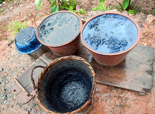 istock Pots with Indigo Dye in China 184875146