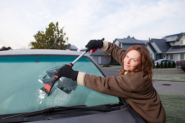 istock Scraping the van window on a frosty morning. 184875303