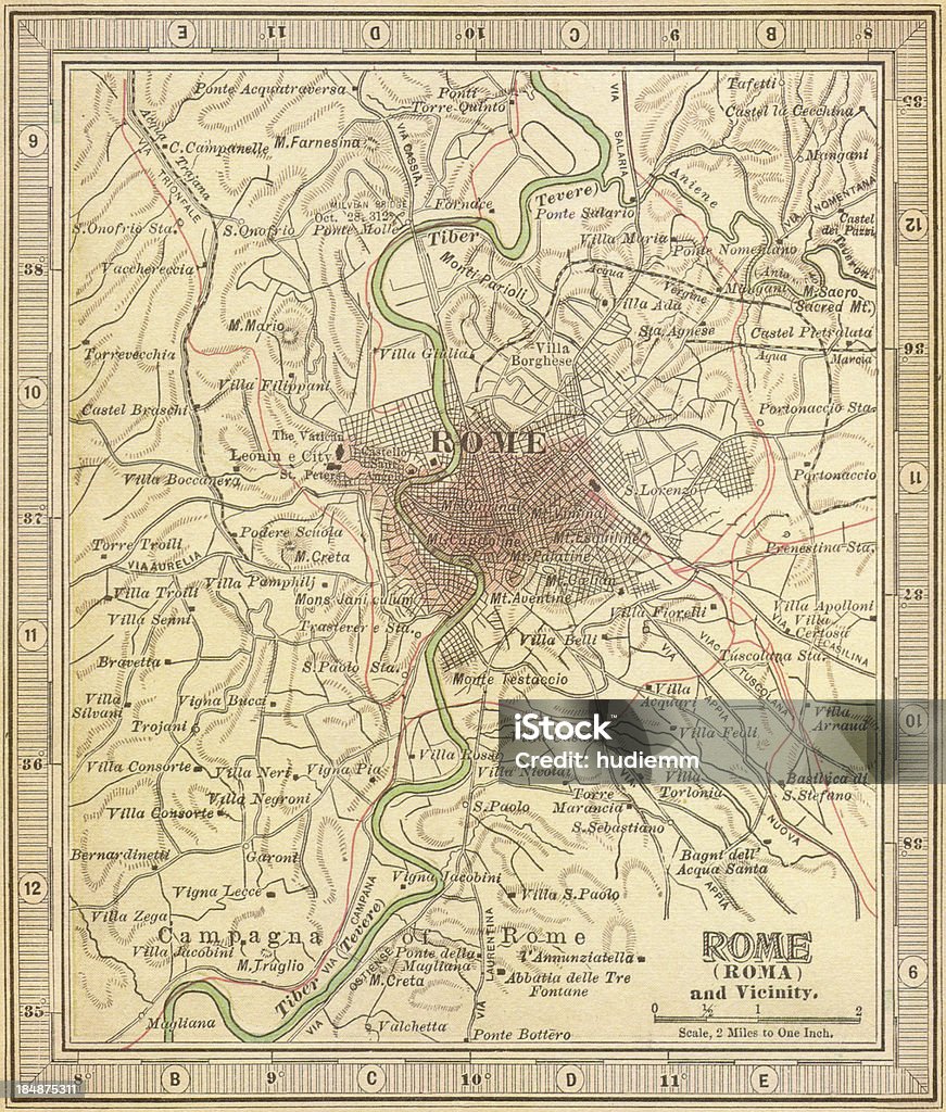 Karte des antiken Rom - Lizenzfrei Karte - Navigationsinstrument Stock-Foto