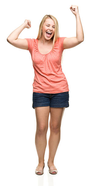 istock Happy Young Woman Pumps Fists 184875587