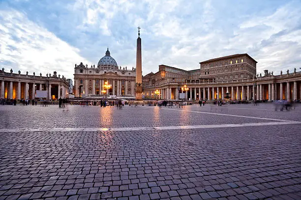 Photo of Saint Peter's Basilica in Vatican City at Dusk, Rome