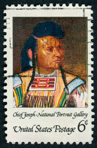 Cancelled Stamp From The United States Featuring Chief Joseph Who Died In 1904 Well Over 100 Years Ago