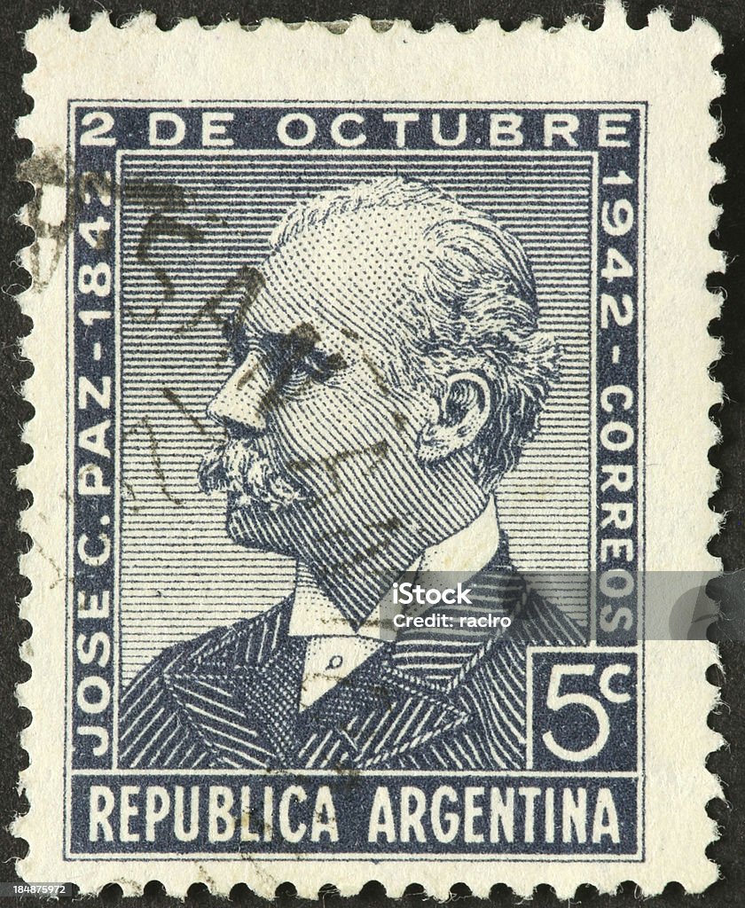 José Clemente Paz, Argentine statesman i dziennikarz na Znaczek pocztowy - Zbiór zdjęć royalty-free (Argentyna)