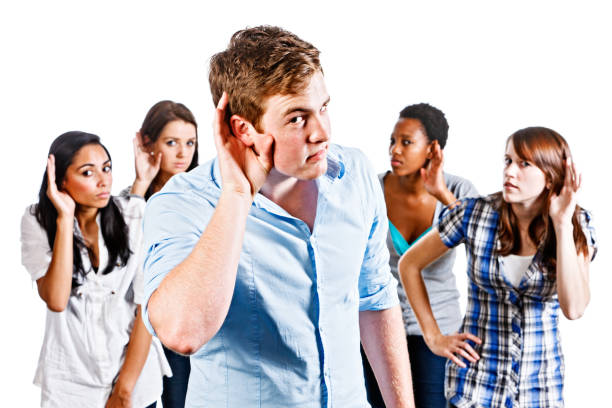 istock Five young people can't hear you 184876659
