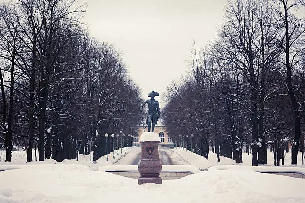 Monument of Paul I in Gatchina. Russia, the Leningrad region.