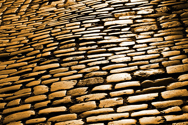 istock Old Cobbles, Cobbled Street, Background 184876983