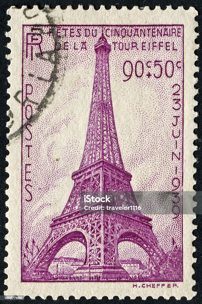 Eiffelturm-Briefmarke - Lizenzfrei Briefmarke Stock-Illustration