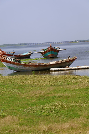 Landscape photography of boat in backwater
