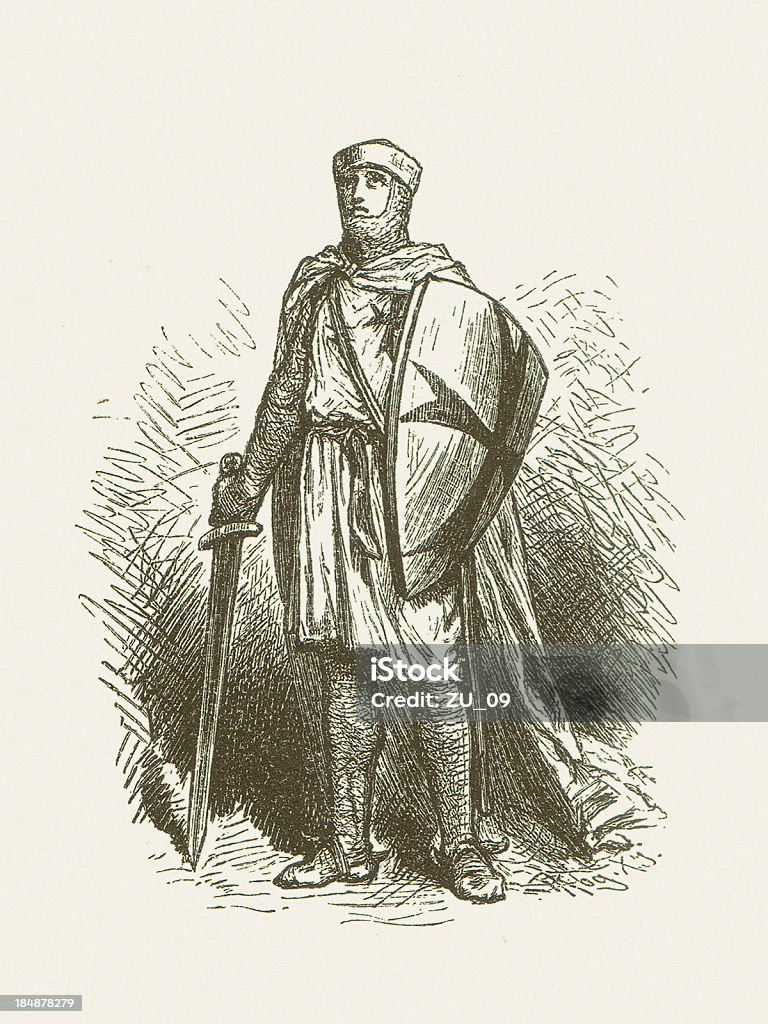 Knight Templer in seinem Angewohnheit, veröffentlichte 1880 - Lizenzfrei Ritter Stock-Illustration