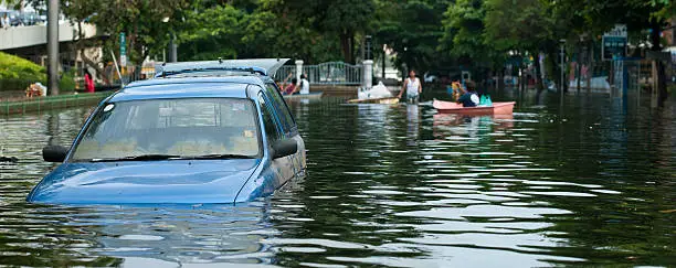 Flooded car