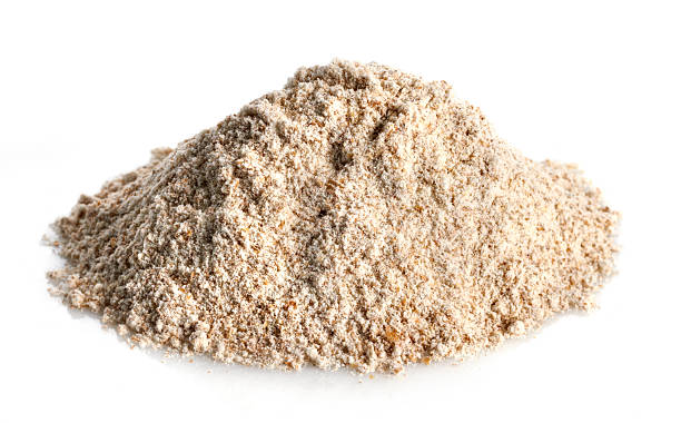 Healthy plain whole wheat flour that can be used for baking stock photo