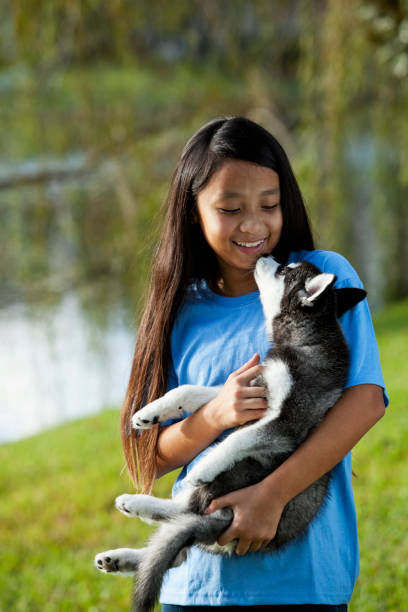 istock Girl holding puppy 184879518