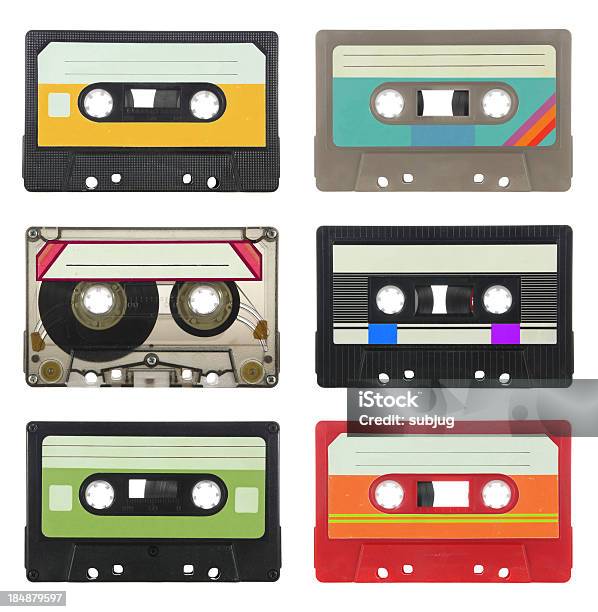 Аудио Кассеты — стоковые фотографии и другие картинки Аудиокассета - Аудиокассета, Изолированный предмет, Старомодный