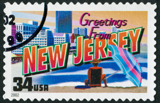 Cancelled Stamp From The United States Featuring The State Of New Jersey
