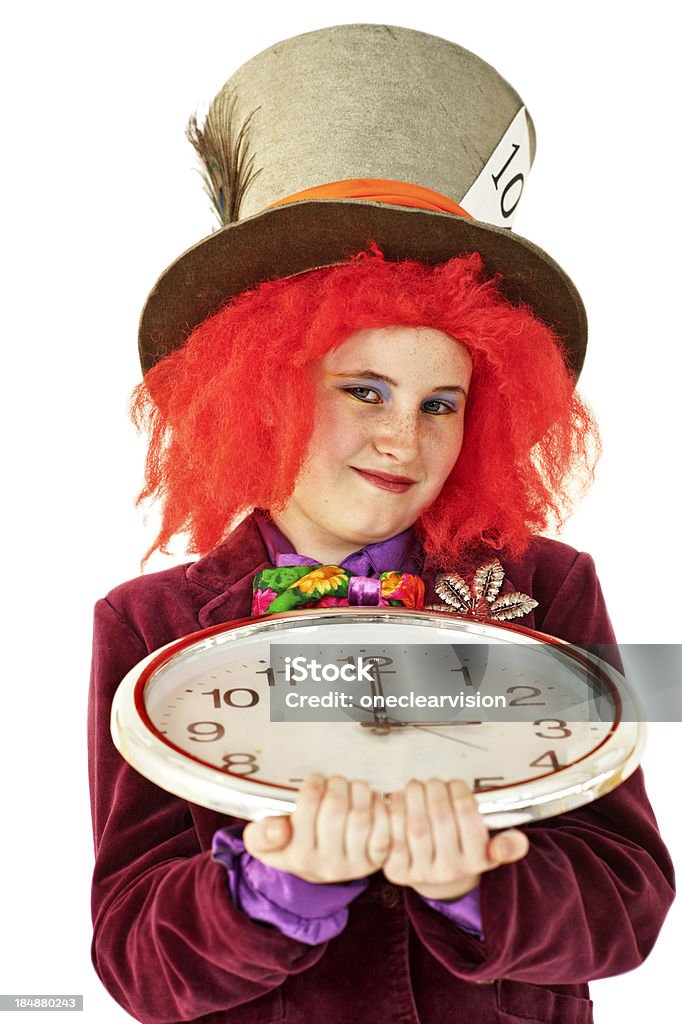 Mad Hatter Actor Young actor dressed as the Mad Hatter from Alice in Wonderland. Adult Stock Photo