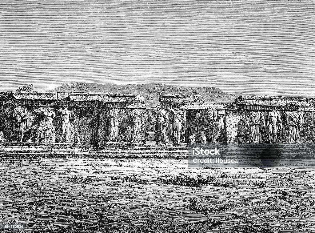 Templo de Dionísio - Ilustração de Antigo royalty-free