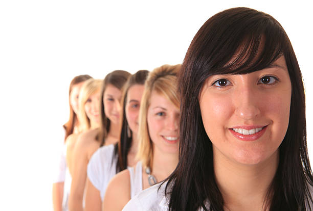 Six Young Woman Side by