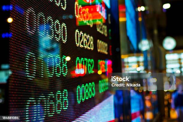 Stock Market Charts Stock Photo - Download Image Now - Asia, Bad News, Bank - Financial Building