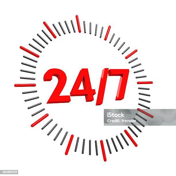 24 7 Sign Stock Photo - Download Image Now - 24-7, Service, 24 Hrs