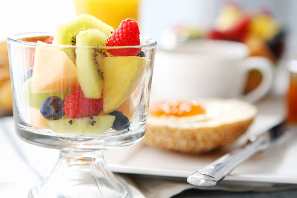 istock Breakfast- bread, butter,jam, coffee and fruit 184881354