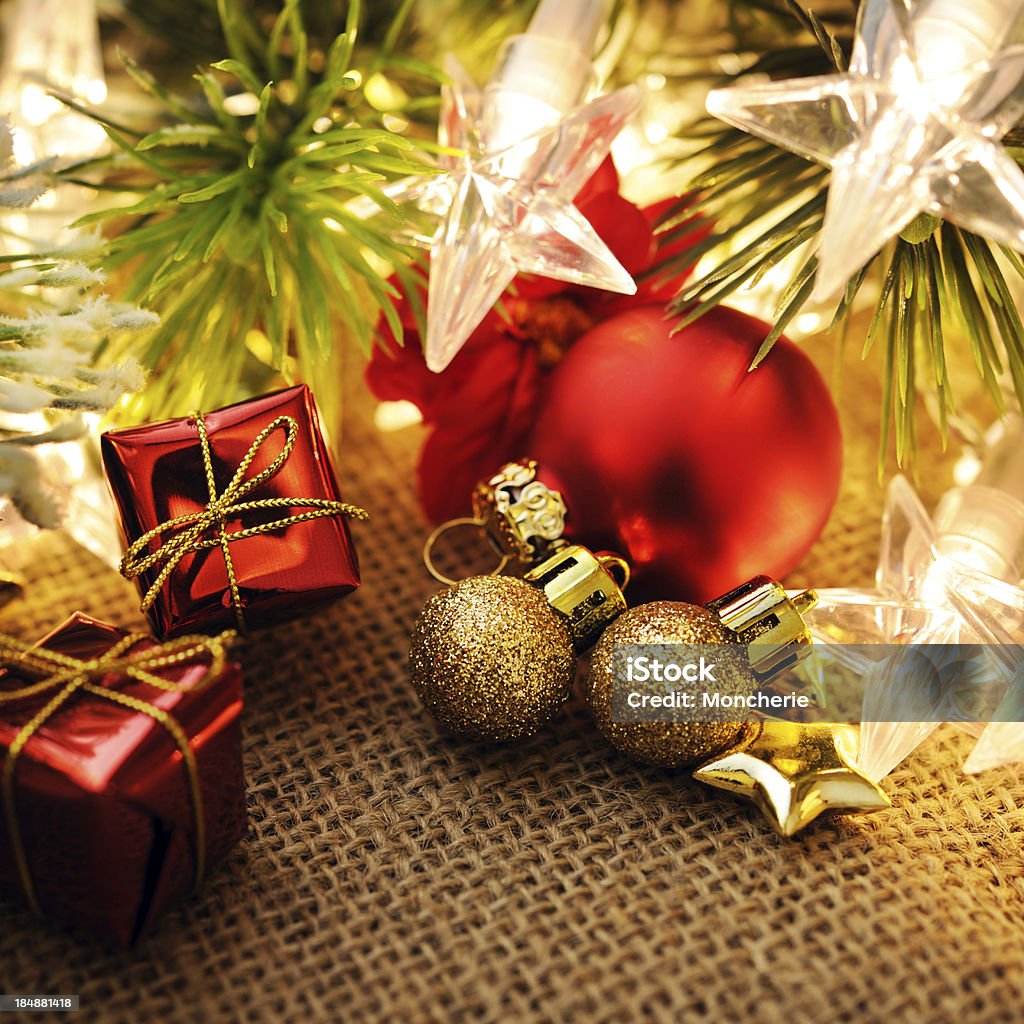 Decorazione di Natale con spazio copia - Foto stock royalty-free di Albero di natale