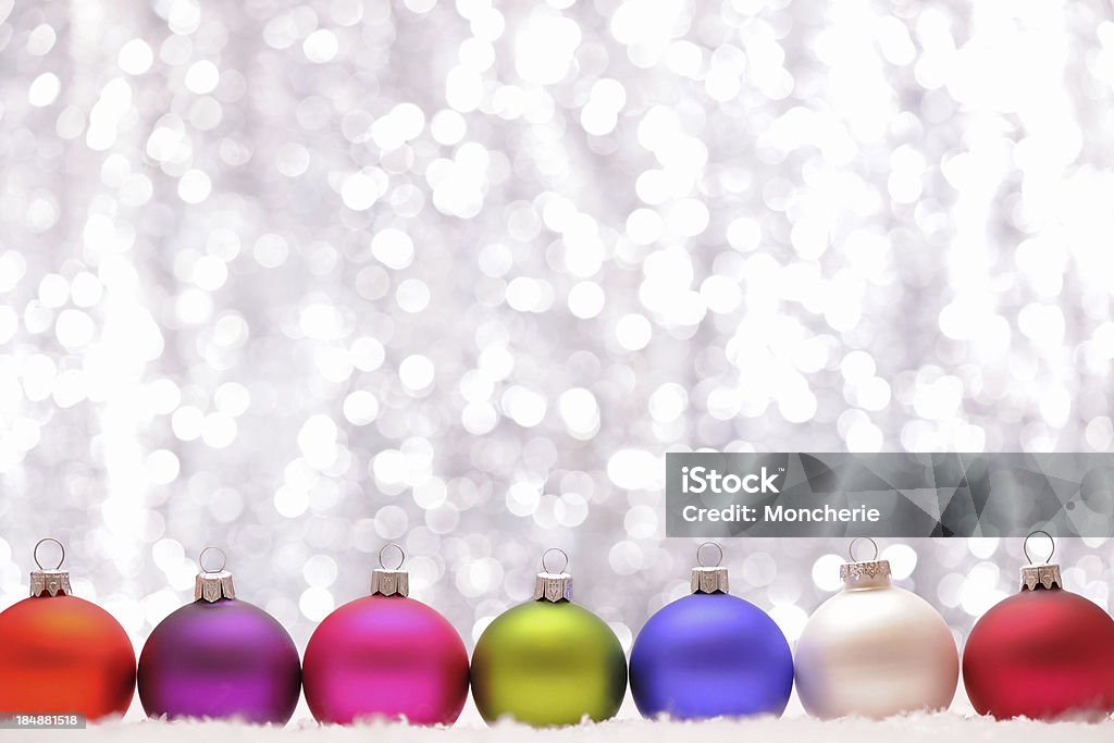 Bolas para árvore de Natal com iluminado fundo - Royalty-free Alumínio Foto de stock