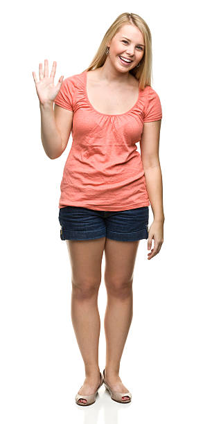 istock Happy Girl Waving Hi 184881944