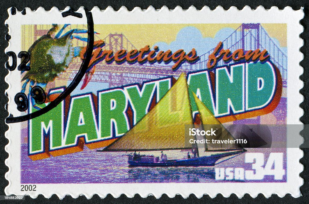 Maryland Stamp - Foto stock royalty-free di Francobollo postale