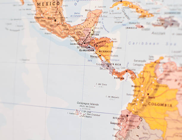 el salvador - central america map belize honduras stock-fotos und bilder