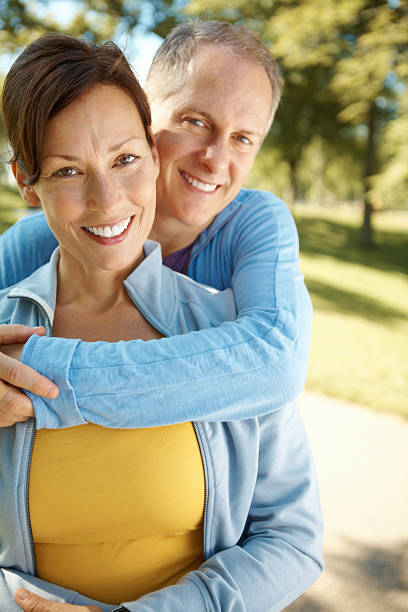istock Smiling mature couple 184882346