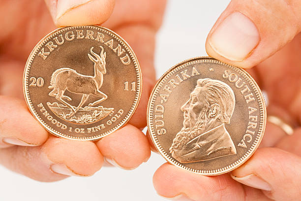 krugerrand gold coins stock photo