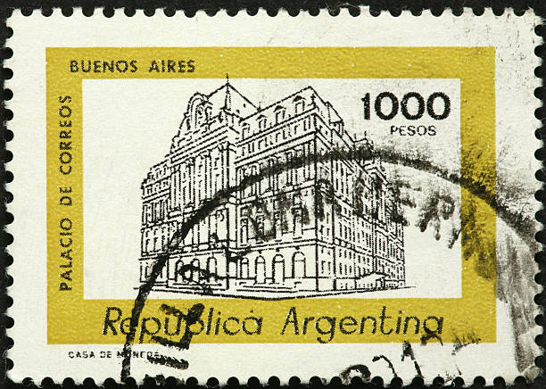 istock old Buenos Aires post office on a postage stamp 184882480