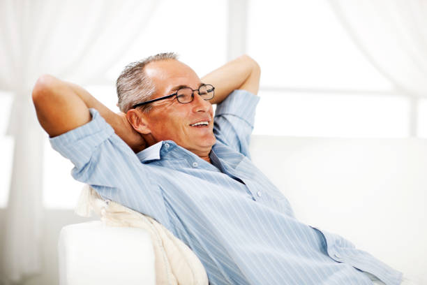 istock Mature man resting at home. 184882760